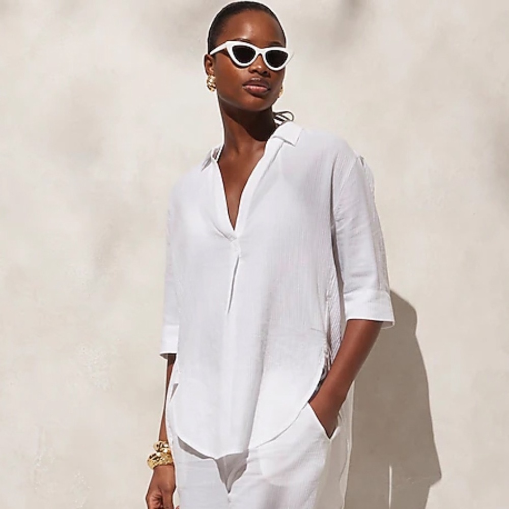 J. Crew Popover tunic shirt in airy gauze 